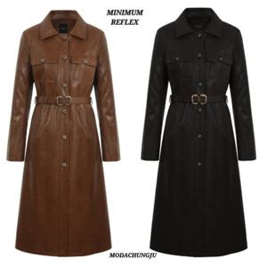 [미니멈]MD 카라넥 벨티드 롱 레더 자켓 MD MXCALY8010 M_CJ
