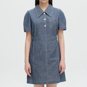 [올리브데올리브]뒷밴딩 데님 라이크 미니원피스 OW5MO464