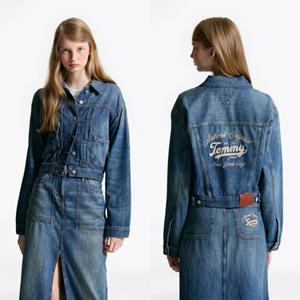 [타미진] 여성 T32F6NJC12TWT1 루즈 크롭 핏 플리츠 데님 트러커 재킷 여자 기본 오버핏 청자켓 SC