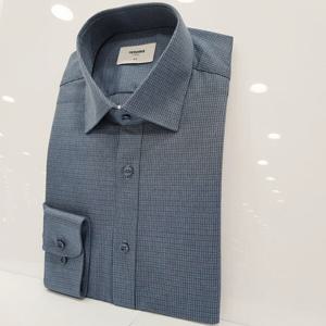 [레노마셔츠]슬림핏/긴소매/구김성 적은/트윌 핀 체크/남성 셔츠