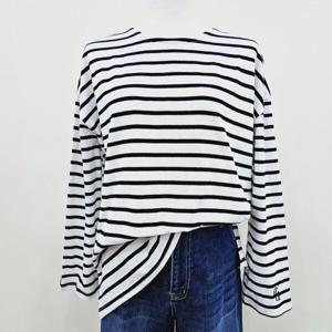 [포커스]루즈핏자수단가라티셔츠 FS4A7TS4011NY_SH