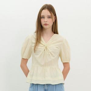 [올리브데올리브]셔링 리본 장식 블라우스 OW5MB412