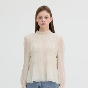 [올리브데올리브]시어 체크 타이 블라우스 OW5SB276