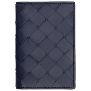 25 FW 보테가베네타 남성 네이비 인트레치아토 플랩 카드 지갑 252798M163010