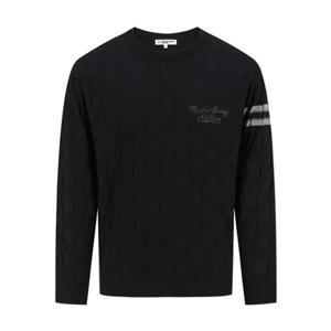 [마스터바니에디션] (411E3SR307)남성 체커보드 배색 라인 긴팔 니트