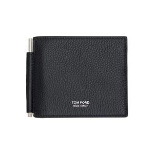 25 FW 톰포드 남성 블랙 그레인 가죽 머니클립 지갑 252076M164010