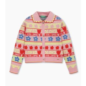 [베네통키즈]25FW-컬러스 플라워 카라 니트 탑/QAKP03541