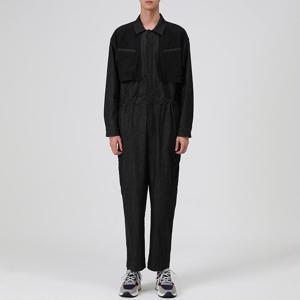 [OFFROAD] 우븐 배색 데님 점프슈트_5JE2903