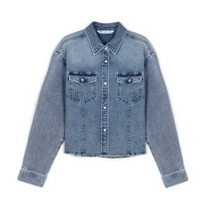 [뱅뱅]여성 베이직 슬림 스판 청 남방 NSLD61