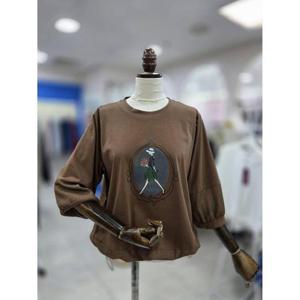 스테파니 세이브존08 배색  7부 포인트 티 A25TS5305