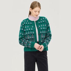 [베네통]플라워 자카드 니트 가디건 (BAKC02511)