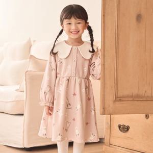 [치크(키즈)]토끼 전판나염 원피스 CKOM24T2G