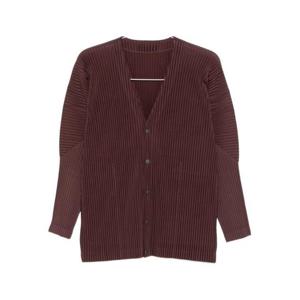 옴므 플리세 이세이 미야케 가죽 자켓 HP58JL18548 EDGE BROWN D