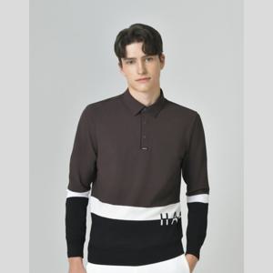 헤지스골프 BEST 남성 니트 하이브리드 블루종 티셔츠(HUTS5C615W3)