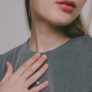 제이로렌 블루밍 로즈 펜던트 실버 목걸이 N01215