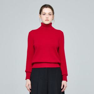 캐시미어 베이직 터틀넥 튜베로즈 풀오버 (UFKKTN440C-RED)