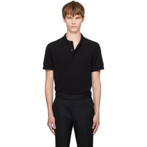 25 FW 톰포드 남성 블랙 피케 폴로 셔츠 252076M212005