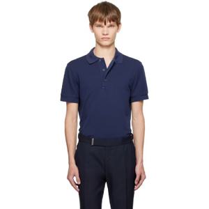 25 FW 톰포드 남성 블루 피케 폴로 셔츠 252076M212003