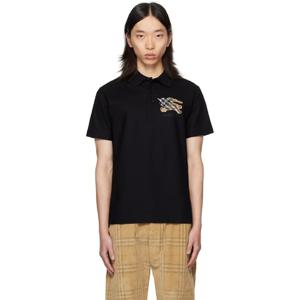 25 FW 버버리 남성 블랙 EKD 폴로 셔츠 252376M212027