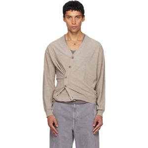 25 FW  남성 베이지 릴랙스 트위스트 가디건 252646M200005