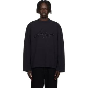 25 FW 아크네 남성 블랙 로고 루즈 핏 티셔츠 252129M213016