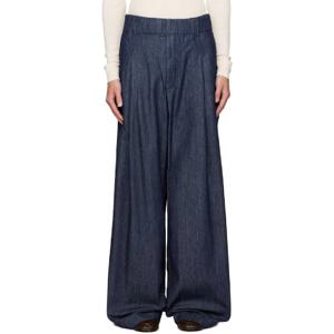 25 FW 드리스반노튼 남성 네이비 드로우스트링 데님 진 252358M186019