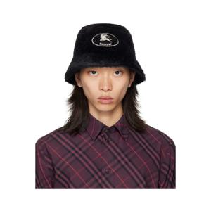 25 FW 버버리 남성 블랙 나이트 스탬프 퍼 버킷햇 252376M140007