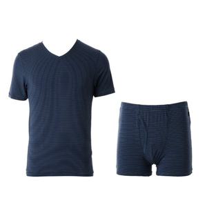 와코루 부드러운 면모달 스트라이프 반팔런닝+롱드로즈(WMV2435AWMP2435F)