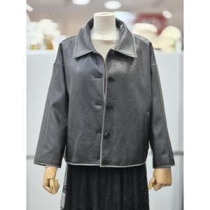 밀스튜디오 세이브존04 오버핏 인조가죽 칼라넥 라이더 재킷 LR9LJR102