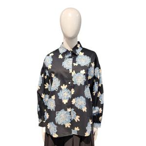 [페이지플린]블루 플라워 소매셔링 블라우스F5CBL505A