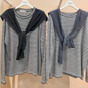 라티움 HC34 신축성좋은 품편한 루즈핏 단가라 울 숄셋트 가을니트 T2533se03