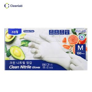 크린랩 크린 니트릴 장갑 100개입 M 설거지장갑 청소고무장갑 크린장갑 설거지 일회용장갑 일회용위생장갑