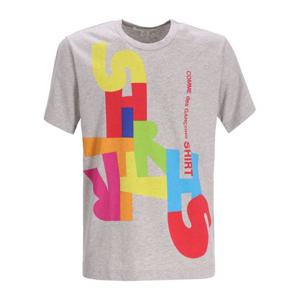 꼼데가르송 그래픽 프린트 크루넥 코튼 니트 티셔츠 FPT004W25