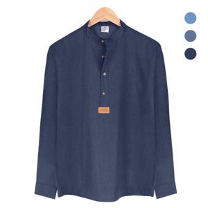 남방 셔츠 긴팔 남성 핸리넥 데님 네이비 NWM004 Navy