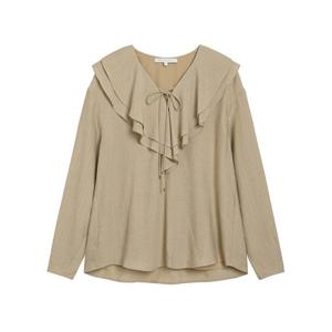 [올리브데올리브]더블 러플 리본스트링 블라우스(OW5AB881)