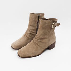 [신난다슈] 여성 앵클부츠 4cm 숏 앵글 부츠 스웨이드 발편한 쿠션 통굽 GDR253090 카키