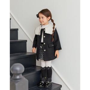 [프렌치캣(백)]블랙 핸드메이드 코트 (Q45DAC030)