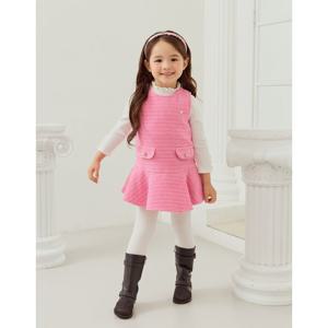 [프렌치캣(백)]핑크 트위드  점퍼스커트 (Q45DAO110)