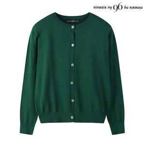 [나인식스뉴욕(영캐릭터)]심플 라운드넥 프리미엄 울 여성 니트 가디건(NO1CK012L0)