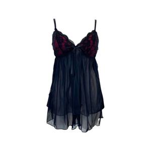 [섹시쿠키]레드&블랙 앞트임 레이스 슬립 SCWFZB01