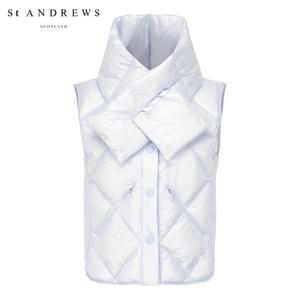 [세인트앤드류스] 여성 다이아 퀼팅 구스 다운 경량 베스트&머플러 821E4JV081_BL