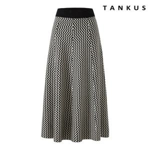 [탱커스]하운드 패턴 밴딩 플레어 롱 스커트  (TX4SK005L0)