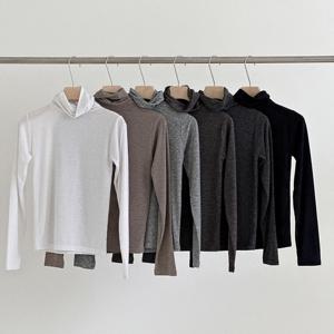 여성 긴소매 목폴라 티셔츠 스판슬림핏 6컬러