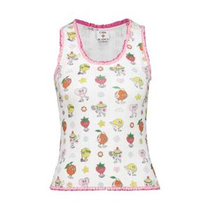 25 FW 카사블랑카 프릴 트리밍 프린트 탱크 탑 WAW25JTS05301 TP443870623