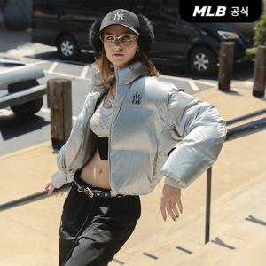 [MLB공식] 25FW 여성 크롭 유광 커브 패딩 NY (Silver) 3FDJB0556-50SIS