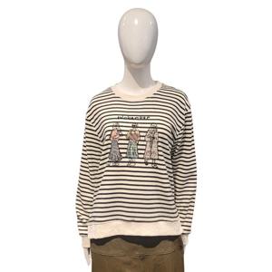 [페이지플린]단가라 배색 프린트 트임 티셔츠F5CTS501A