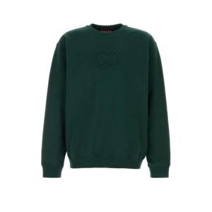 구찌 브러시드 코튼 저지 스웨트셔츠 848737XJHKI 3348 Green