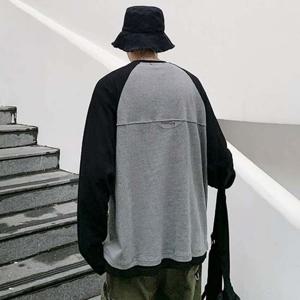 남녀공용 배색티셔츠 베이직핏 커플룩 가을겨울 코디