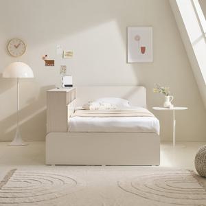 [에몬스]클로이 책장형 수납침대SS+휴 플랫탑 매트리스SS