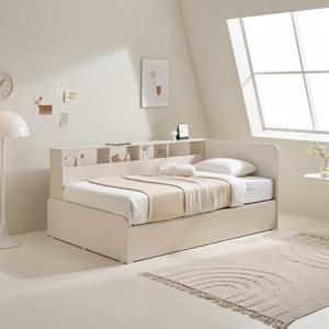 [에몬스]클로이 책장형 수납침대SS+휴 유로탑 매트리스SS